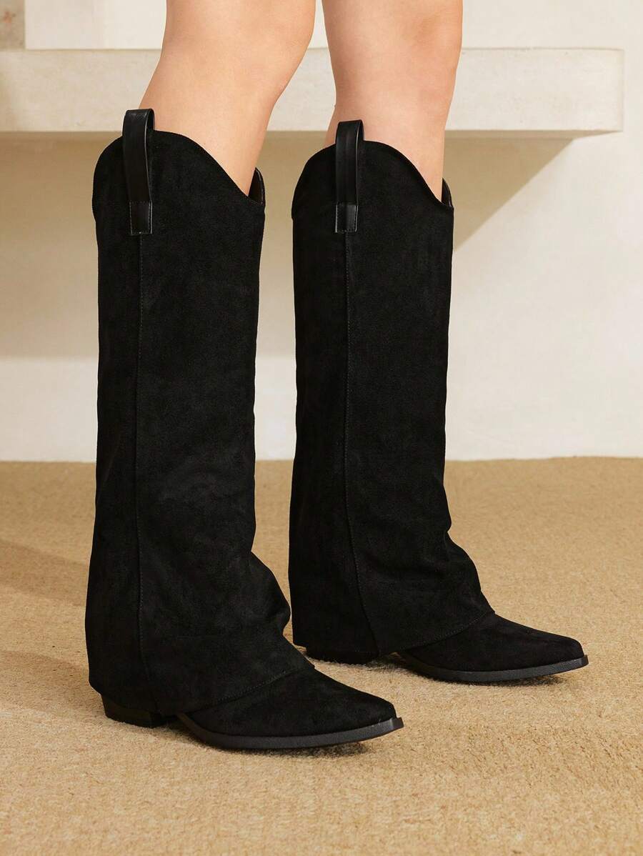 Styleloop 西部牛仔靴、刺绣马靴、切尔西靴、高筒梅拉德靴、波西米亚风格、西部服饰、音乐节、万圣节、圣诞节、派对 - 黑色 - 查看 1