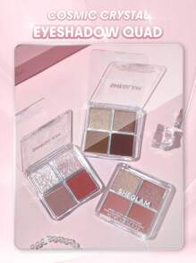 SHEGLAM Cosmic Crystal Eyeshadow Quad-Spellbound 4-Clolor Matte Glitter Eyeshadow Palette Neutral Tone Gold Rose Mauve Shine Glitter Long Lasting Ultra Pigmented Smooth Blendable Eyeshadow Brown Eyeshadow Graduation Birthday Holiday Summer Fall Autumn Y2K Fancy Fashion Women Brand Makeup Cosmetic Beauty Party Beach Travel Camping Outdoors School Campus Trip Festivals Decor Gift Present Rose Girl Cosplay Best Color Charm Vibe