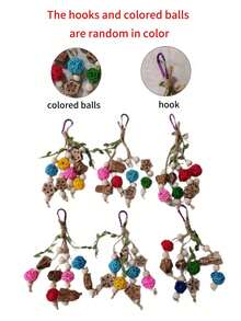 1/2/3 件鸟咬咀嚼棒玩具，娱乐和解谜，用于鸟笼装饰，多种款式和颜色，混合随机款式