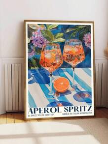 1 件 Aperol Spritz、复古意大利旅行鸡尾酒印刷品、厨房海报、时尚意大利墙壁艺术、现代复古夏季、酒吧推车艺术、卧室帆布海报、现代厨房圣诞节节日礼物 - 彩色 - 查看 3