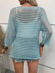 EMERY ROSE Suéter holgado de cuello en V con estampado floral de moda y estilo, suéter de punto de estilo blogger para otoño e invierno