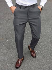 Calvornis Pantalones de traje sólidos para hombres, adecuados para ir al trabajo, tiempo libre y viajes de negocios, apropiados para las vacaciones de Año Nuevo, regalo para el novio