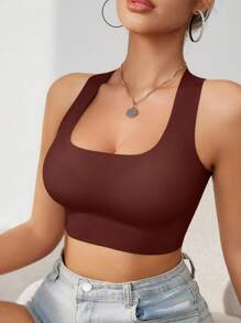 1 pieza Sujetador sin aros de mujer minimalista sin costuras de unicolor