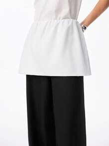 LYSMO Women's Black Color-Block Straight-Leg Bubble Skirt Pants,Autumn Modest Smart Office Streetwear,2025 New Arrival Back To School Homecoming Y2K Clothes - Multicolor - View 6