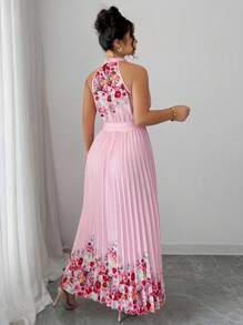 Elenzga Váy nghỉ hè thanh lịch dành cho quý cô ngoại cỡ - Hồng - Xem 2