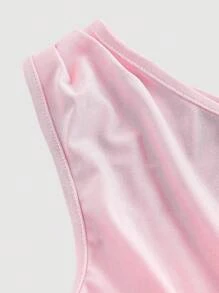 SHEIN MOD Casual Asymmetric Shoulder Light Pink Women Top One Shoulder Top Pink Top Crop Top - Baby Pink - View 4