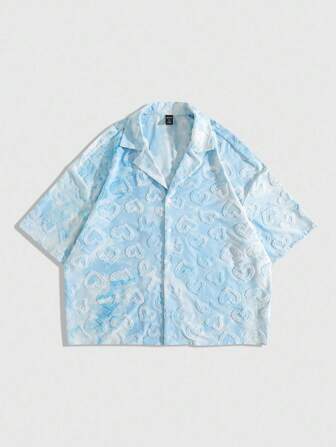 Street Life Chemise à manches courtes Jacquard tie-dyed coupe boîte pour hommes