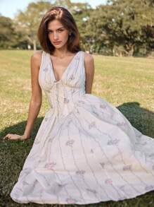 Savoree Women V-Neck Floral Midi Dress