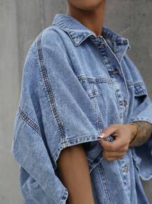 SAYEHFBABY Robe en jean casual pour femme pour les voyages en extérieur