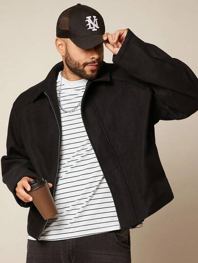 EASEVO 男士加大码休闲长袖外套，秋冬季