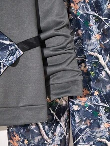 2 Stücke/Set Kleinkind Jungen Sweatshirt Set, Herbst/Winter neu Hoodie Langarm Top + Batik Lange Hose, gemütlich & lässiges Outfit Set, passend mit Umhängetasche - Verschiedenfarbig - Übersicht 8