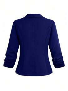 SHEIN Clasi Plus Size Women Casual Jacket With Button, Pleated Sleeve Cuff, Suitable For Commuting Fall Cloth For Women Autumn