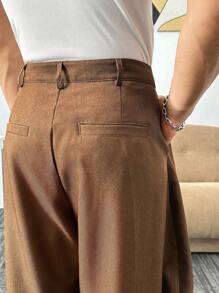 ESTAVOR Herren Loose Woven Hose im Streetfashion-Stil - Kaffeebraun - Übersicht 5