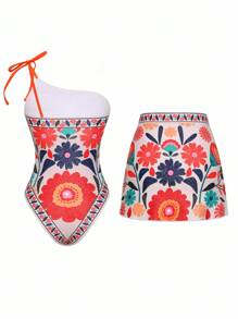 Swim Oasis Bộ đồ bơi một mảnh 2 mảnh thời trang mùa hè cho nữ có nơ nhiều màu sắc kèm váy che đi biển - Nhiều màu - Xem 8