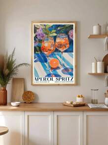 1 件 Aperol Spritz、复古意大利旅行鸡尾酒印刷品、厨房海报、时尚意大利墙壁艺术、现代复古夏季、酒吧推车艺术、卧室帆布海报、现代厨房圣诞节节日礼物 - 彩色 - 查看 1