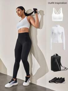 GLOWMODE 24" nahtlose Leggings mit hoher Taille und Perforationen, mittlere Belastung, Fitnessstudio, Workout, Herbst Winter