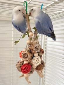 1/2/3 件鸟咬咀嚼棒玩具，娱乐和解谜，用于鸟笼装饰，多种款式和颜色，混合随机款式