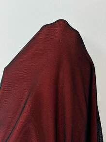 Chiquease 优雅修身鱼尾下摆垂坠 V 领腰部褶皱针织网眼玫瑰红衬里连衣裙，秋冬 - 橘色 - 查看 7