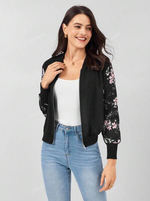 Miaspire Women's Casual Leopard Print Patchwork Jacket, Long Sleeve, Office Wear Women Set, Winter Women Clothes, Fall Women Clothes, Winter Brown Jacket