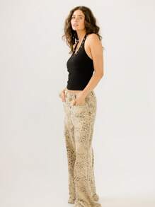 Aralina 黑色孔眼挂脖修身牛仔女牛仔节休闲可爱夏季挂脖上衣 - 黑色 - 查看 7