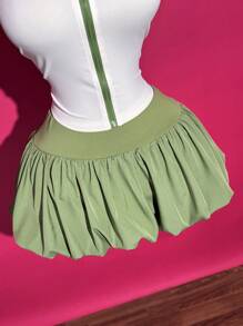 Slaydiva Bộ trang phục 2 món: Áo thun khóa kéo màu hip-hop dễ thương phong cách đường phố thường ngày Y2K mùa xuân/hè 2025 + Chân váy bồng bềnh, thích hợp cho lễ Phục sinh, lễ hội âm nhạc, hàng ngày, tiệc tùng, giáng sinh, ngày lễ tình nhân, hẹn hò, bãi biển, du ngoạn, lễ hội hóa trang - màu xanh lá - Xem 5