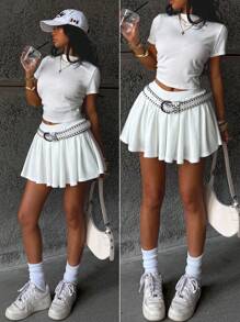 Coolane Kids Teen Girls Spring/Summer Two Pieces Outfits For Daily Wear,Back To School, Y2K,Streetwear ,Petite Clothing