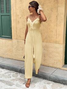 Serisse 女式纯色流苏装饰度假休闲连体裤