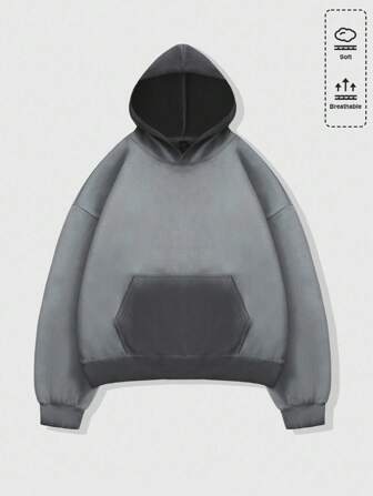 Street Life sweat-shirt à capuche style vintage lavé pour hommes, coupe ample et courte