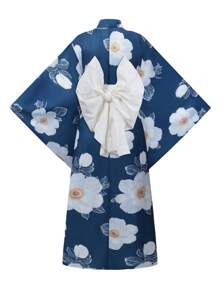 Irokai 喇叭袖花卉印花长袍