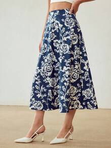 MOTF PREMIUM 满幅花卉印花喇叭裙