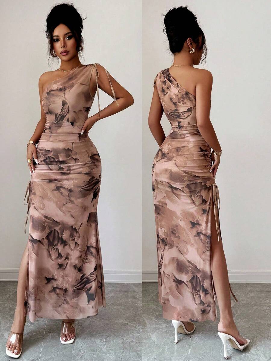 Rafferiza Đầm Maxi Không Tay In Hoa Thanh Lịch Cho Nữ - Màu be - Xem 1