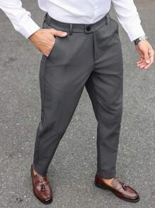 Calvornis Pantalones de traje sólidos para hombres, adecuados para ir al trabajo, tiempo libre y viajes de negocios, apropiados para las vacaciones de Año Nuevo, regalo para el novio