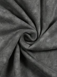 ROMWE MEN Grunge Punk 男士夏季标语和五角星印花短袖运动衫，2000 年代风格 - 灰色 - 查看 6