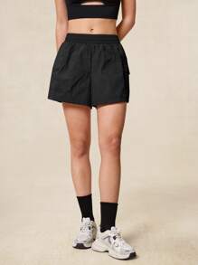 OutZeal 女士户外黑色短裤，适合徒步露营，防水轻便尼龙面料，多口袋设计 - 黑色 - 查看 6