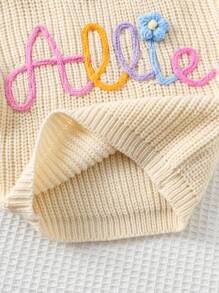 Cozy Pixies Baby Girl Round Neck Long Sleeve Floral Applique Pullover Sweater Baby Girl Sweater Baby Girl Jumper Baby Knitted Sweater Baby Sweater Baby Clothes Girl Fall Sweater Baby Knit Sweater Baby Jumper Winter