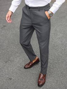 Calvornis Pantalones de traje sólidos para hombres, adecuados para ir al trabajo, tiempo libre y viajes de negocios, apropiados para las vacaciones de Año Nuevo, regalo para el novio