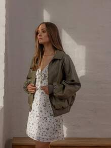 Aralina 女士宽松飞行员夹克，适合秋夏季外出、乡村音乐会和斯德哥尔摩风格