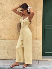 Serisse 女式纯色流苏装饰度假休闲连体裤