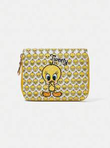 LOONEY TUNES X SHEIN 卡通字母图案黄色短款钱包