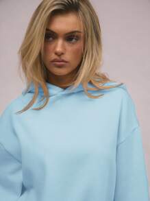 MUSERA Oversized Hoodie Relaxed Fit Dropped Shoulder Sweatshirt Back To School Autumn Winter Cosy Fall  Cute Casual Everyday Y2K Streetwear Capsule Wardrobe - Blue - View 5