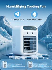 Teckwe 便携式迷你空调，个人便携式空调，带 2 种速度和 2 种雾化模式，可充电空气冷却器，带 1800mAh 电池，适用于房间、汽车、办公室和户外的静音空调，白色 - 白色 - 查看 4