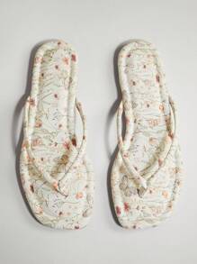 SHUZIA 女士舒适花卉印花人字平底凉鞋 - 彩色 - 查看 6