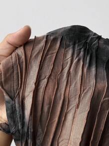 Sunspun Vestido mini corto y ajustado de talle ceñido con efecto tie-dye, sin mangas, con espalda de tirantes, sexy y elegante para tallas grandes - Marrón Chocolate - Ver 7