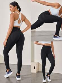 GLOWMODE 24" nahtlose Leggings mit hoher Taille und Perforationen, mittlere Belastung, Fitnessstudio, Workout, Herbst Winter