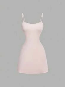 SHEIN MOD Vestido elegante negro de 2 en 1 con espalda descubierta y lazo, vestido de verano para resort, vestido de festival, vestido de fiesta para mujer, vestido vintage de mujer, vestido de cumpleaños, vestido para concierto country, vestido de verano para mujer, vestido de resort - Rosa Pálido - Ver 7