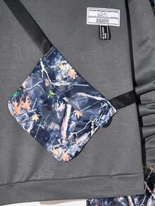 2 Stücke/Set Kleinkind Jungen Sweatshirt Set, Herbst/Winter neu Hoodie Langarm Top + Batik Lange Hose, gemütlich & lässiges Outfit Set, passend mit Umhängetasche - Verschiedenfarbig - Übersicht 5