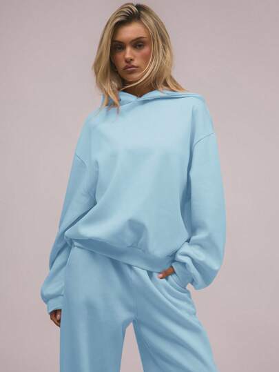 MUSERA Överdimensionerad huvtröja Avslappnad passform Nedsänkta axlar Tröja Tillbaka till skolan Höst Vinter Mysig Höst Jul Söt Casual Vardag Y2K Streetwear Capsule Wardrobe Jul