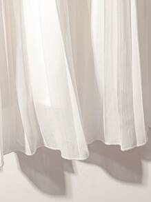 Franclia 女士时尚优雅通勤百搭雪纺拼接A字褶裥半身裙，适合夏季穿着，白色波西米亚风半身裙，田园风半身裙，白色优雅半身裙，全白服装，适合大学秋季穿着，女士面料 - 白色 - 查看 6