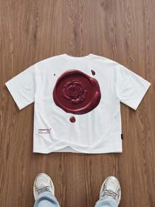 SWAVVY Standard Size Men's White Cropped Boxy Vintage T-Shirt, Summer - White - View 3