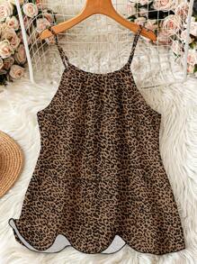 EMERY ROSE 大码女装夏季波西米亚风母亲节女装豹纹复古印花吊带背心女装夏装文艺复兴博览会背心 - 彩色 - 查看 6